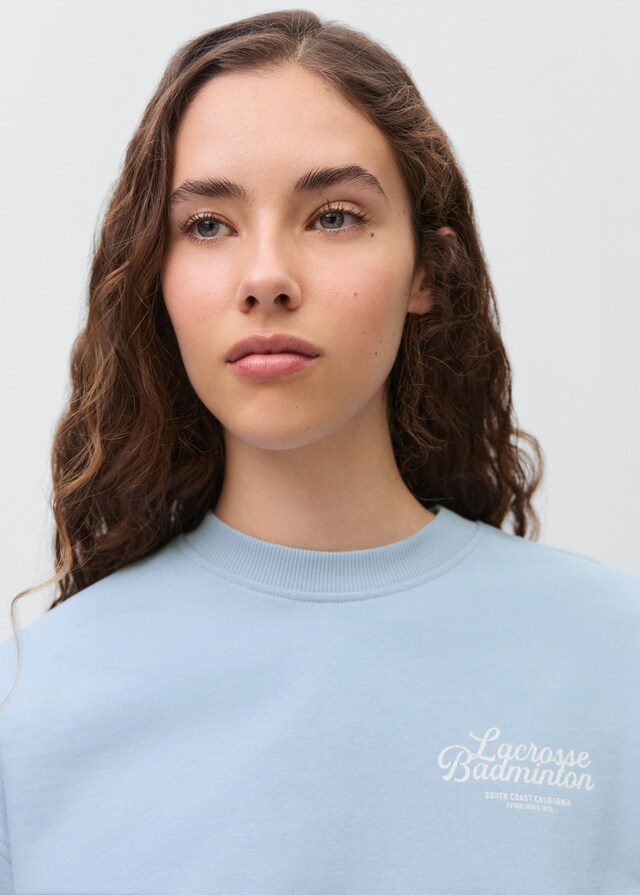 Mango Baumwoll-Sweatshirt mit aufgedrucktem Schriftzug Flash Sale