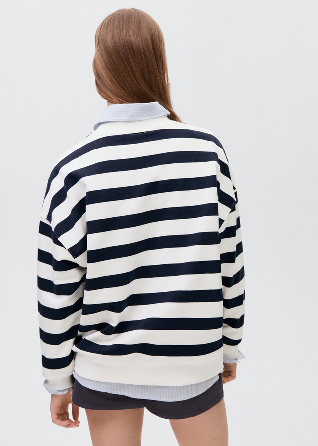 Mango Gestreiftes Sweatshirt mit Text Online Shopping