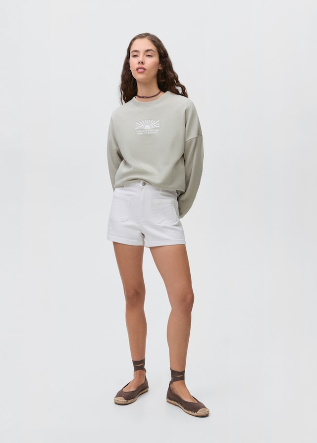 Mango Gemustertes Baumwoll-Sweatshirt Preisnachlass