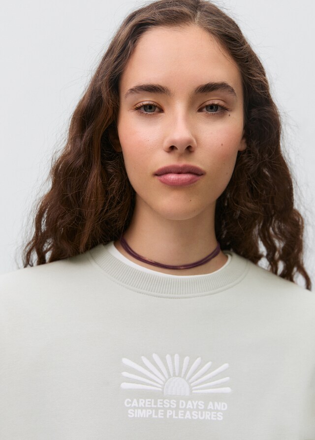 Mango Gemustertes Baumwoll-Sweatshirt Preisnachlass