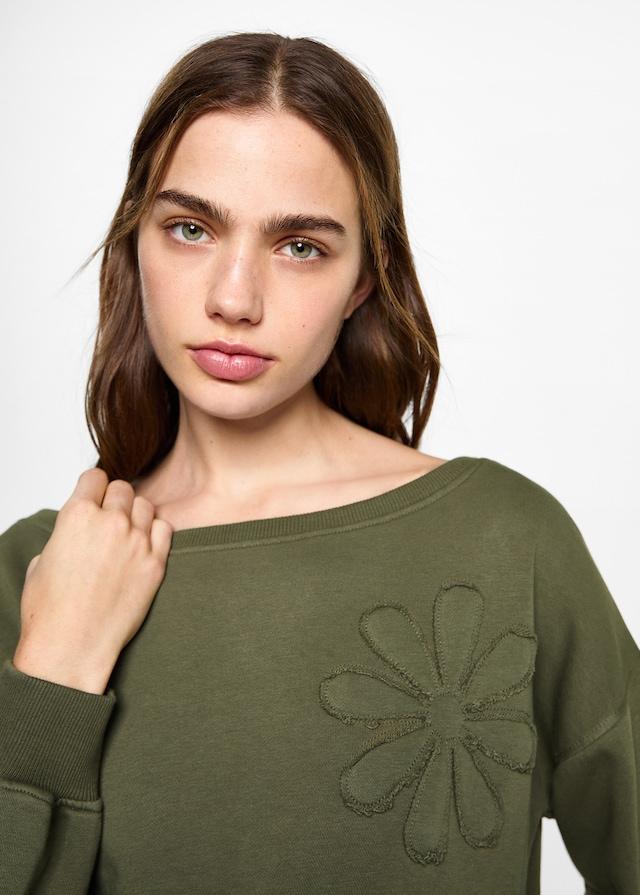 Mango Sweatshirt mit floraler Stickerei Cyber Monday