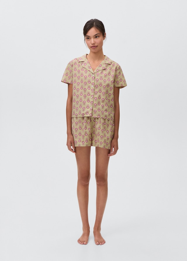 Mango Pyjama-Pack aus gemusterter Baumwolle Neueste Mode