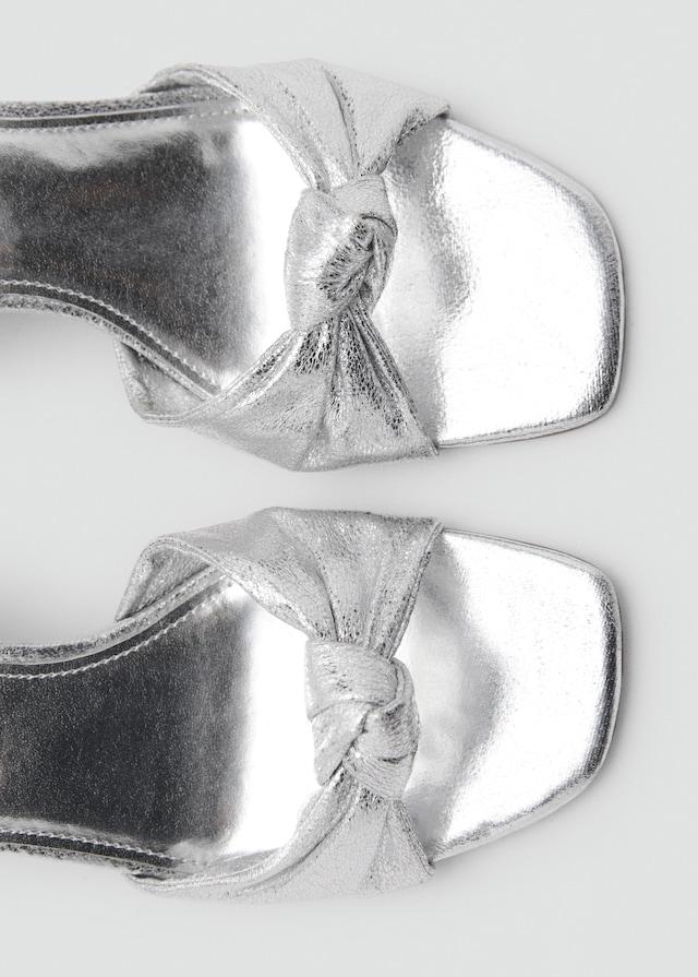 Mango Sandale mit Metallic-Schleifendetail Riesige Ersparnisse