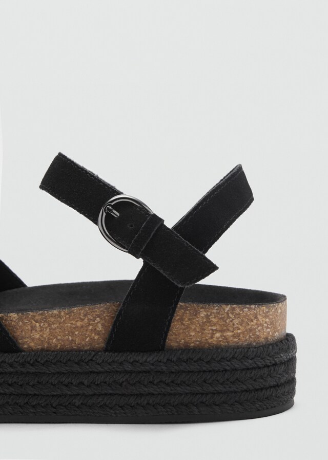 Mango Plateau-Sandale aus Leder Super Sparpreis