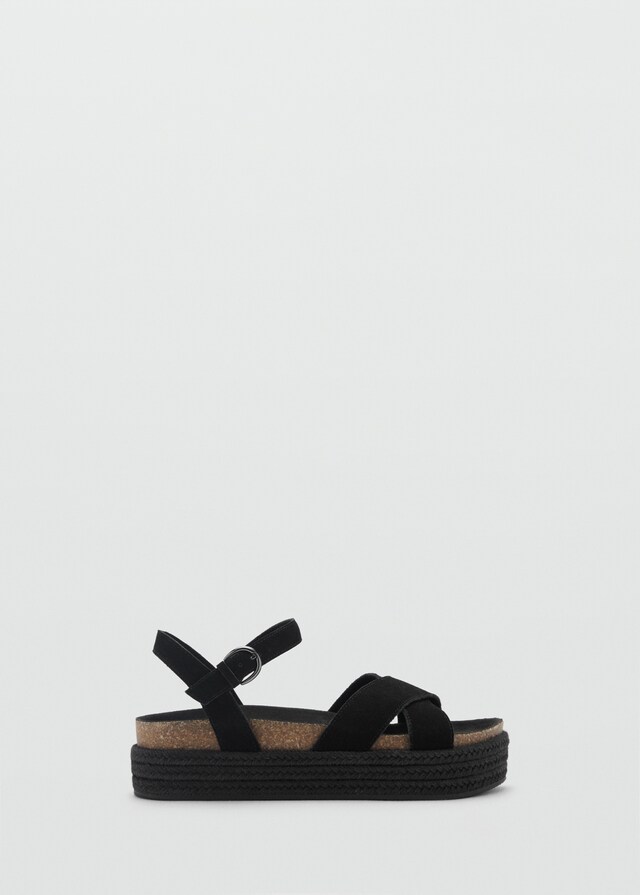 Mango Plateau-Sandale aus Leder Super Sparpreis