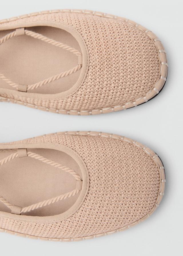 Mango Strick-Ballerina mit Schnürsenkeldetails Letzte 3 Tage