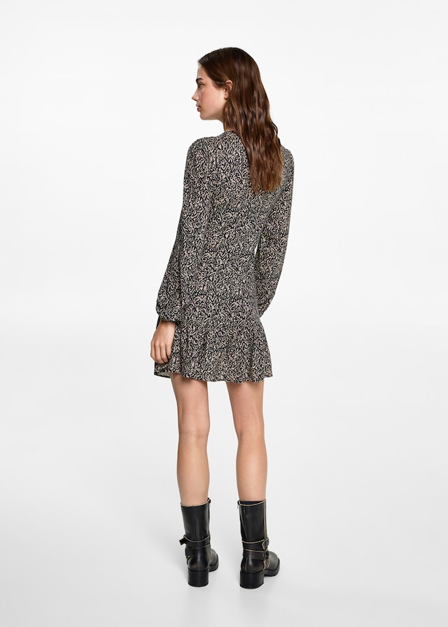Mango Gekräuseltes Printkleid Weihnachtsangebot