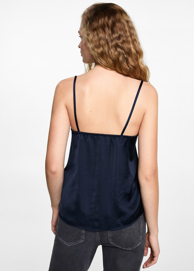 Mango Top mit Seidenspitzen-Detail Online Outlet