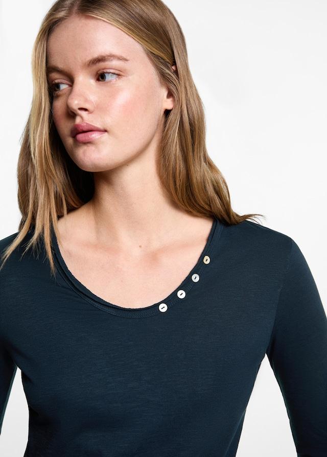 Mango Langärmliges T-Shirt mit Knöpfen Zeitlich begrenztes Angebot