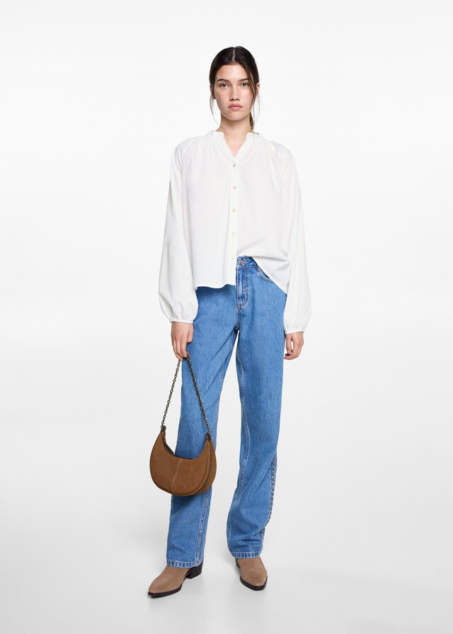 Mango Bluse mit Ballonärmeln Große Rabatte