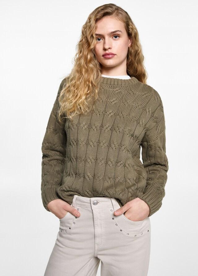 Mango Pullover mit Zopfmuster Bis zu 50% Rabatt