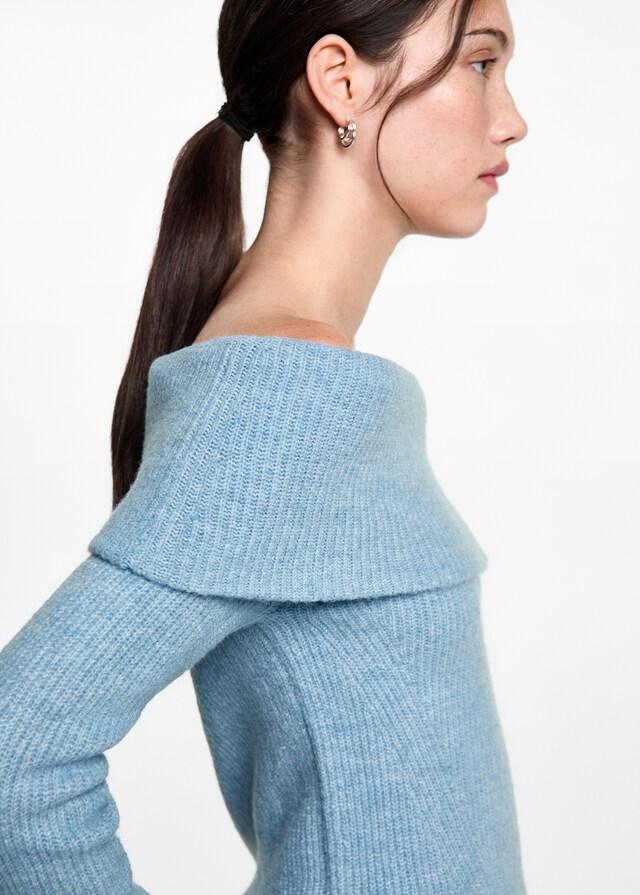 Mango Schulterfreier Strickpullover Vierteljährliche Förderung