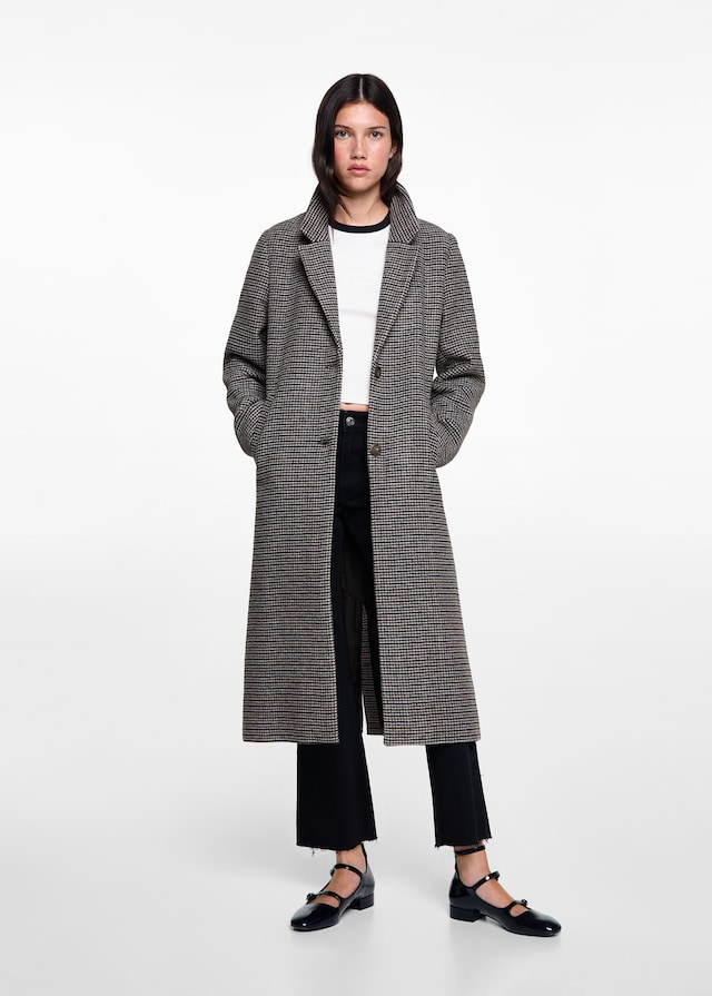 Mango Wollmantel mit Hahnentritt Bis zu 55% Rabatt