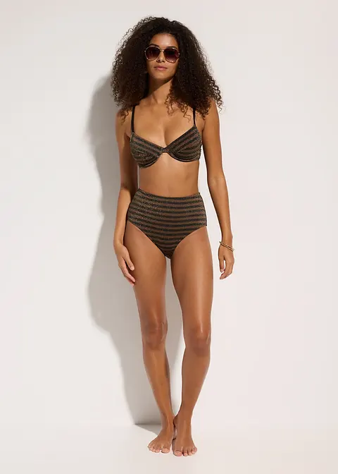 bonprix Glitzernder Bügel Bikini im Streifen Design - Damen Bis zu 60% Rabatt