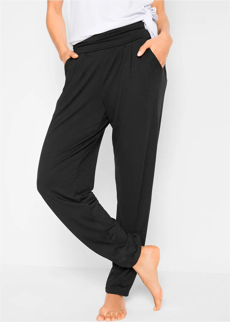 bonprix Locker fallende Wellness-Hose mit Viskose - schwarz Jubiläumsangebot