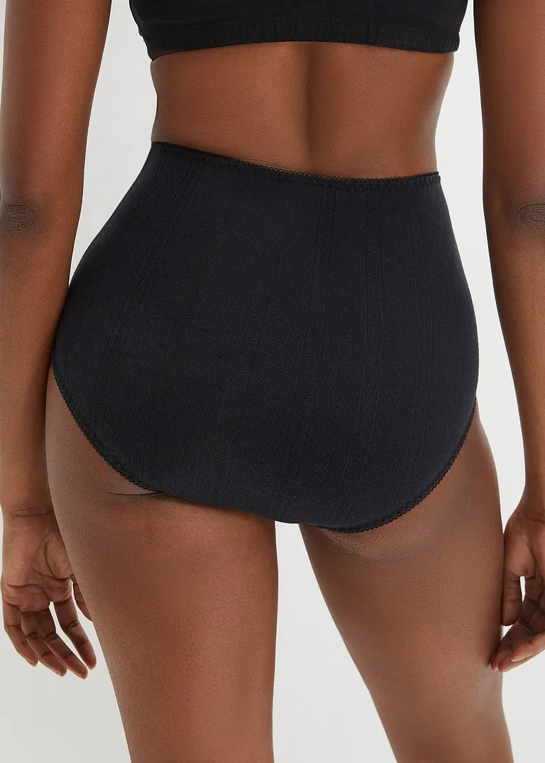 bonprix Bequemer Taillenslip aus Ajour Baumwolle im praktischen 4er Pack Blitzangebot