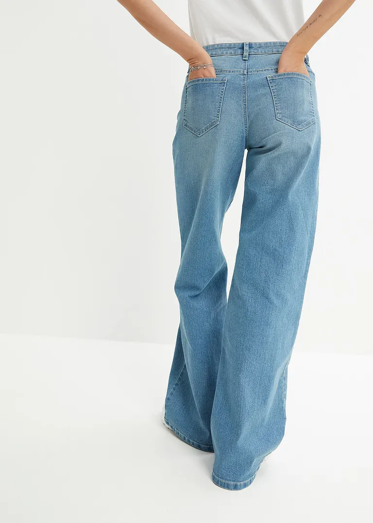 bonprix Wide Leg Jeans mit 5-Pocket-Style - blau regular Fabrikpreis