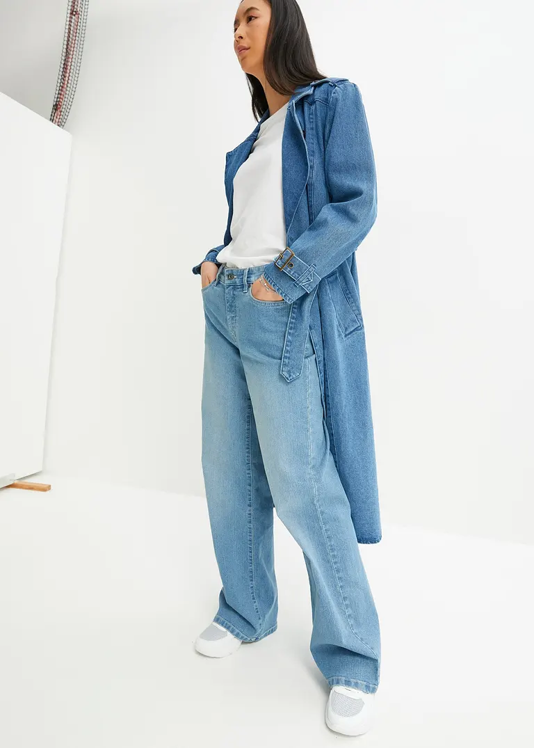 bonprix Wide Leg Jeans mit 5-Pocket-Style - blau regular Fabrikpreis