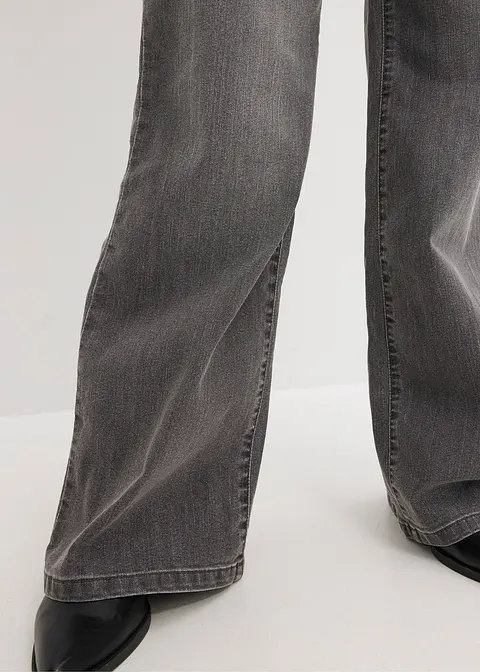 bonprix Wide Leg Jeans mit 5-Pocket-Style - grau regular Sonderangebot