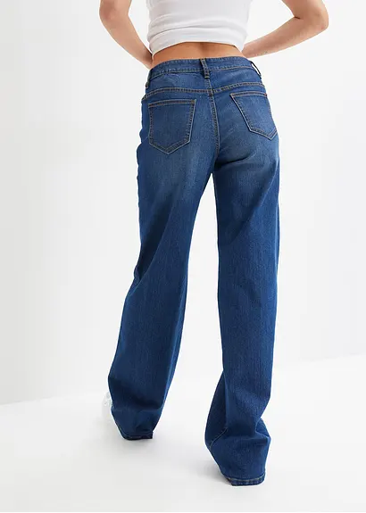 bonprix Wide Leg Jeans mit 5-Pocket-Style - blau regular Rabatt