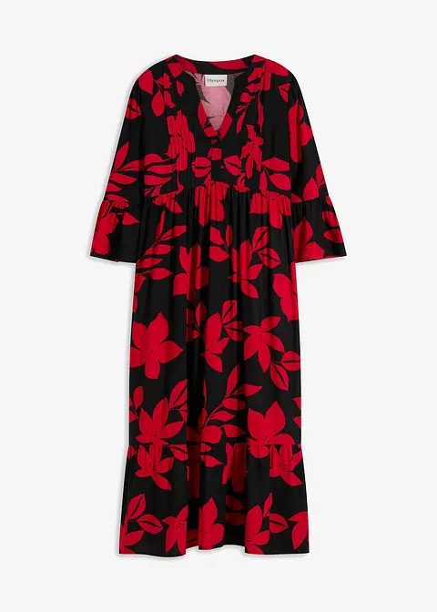 bonprix Geblümtes Maxikleid mit V-Ausschnitt aus nachhaltiger Viskose Günstig kaufen
