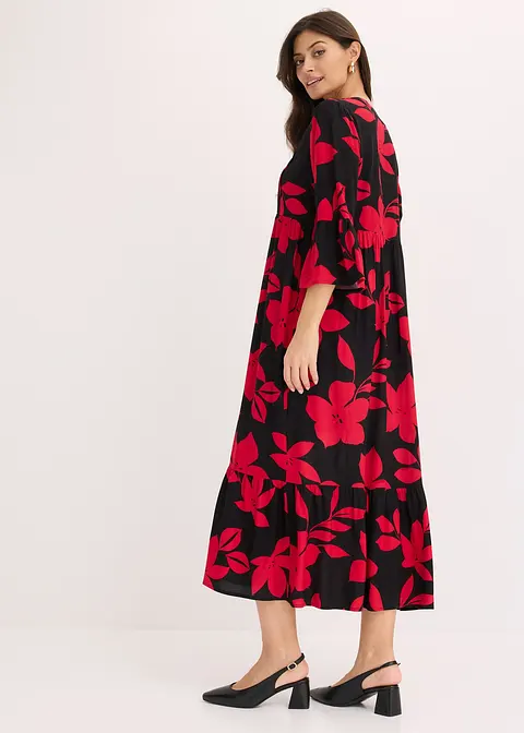 bonprix Geblümtes Maxikleid mit V-Ausschnitt aus nachhaltiger Viskose Günstig kaufen