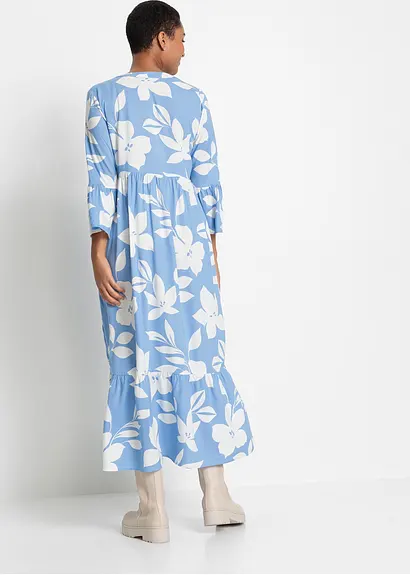 bonprix Geblümtes Maxikleid mit V-Ausschnitt aus nachhaltiger Viskose Versandkostenfrei