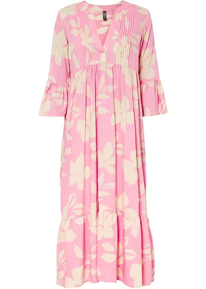 bonprix Geblümtes Maxikleid mit V-Ausschnitt aus nachhaltiger Viskose Großer Ausverkauf