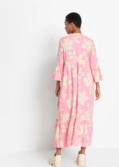 bonprix Geblümtes Maxikleid mit V-Ausschnitt aus nachhaltiger Viskose Großer Ausverkauf