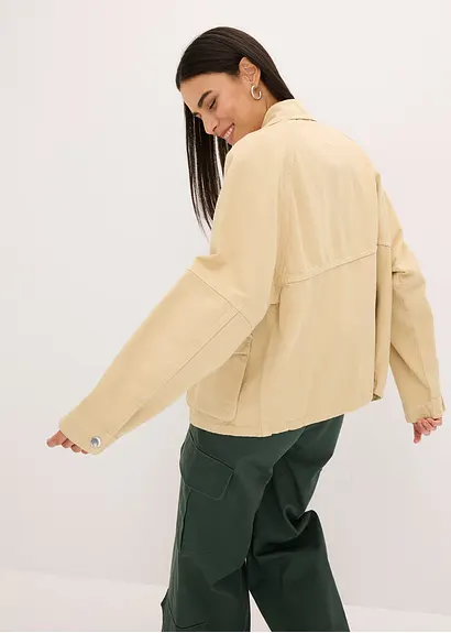 bonprix Lässige Utility Jacke mit Taschen - beige - Damen Online Shopping
