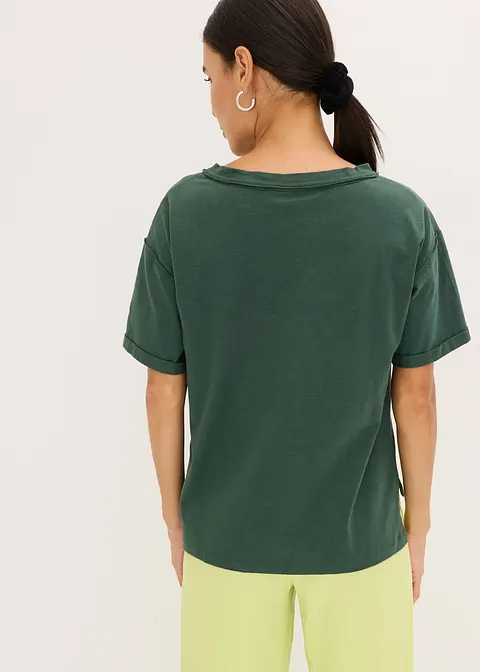 bonprix Trendiges Oversized T-Shirt mit V-Ausschnitt und aufgesetzter Tasche Saisonschlussverkauf