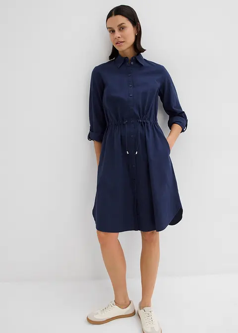 bonprix Modisches Kleid mit Taschen und Gummizug in der Taille knieumspielend Cyber Monday