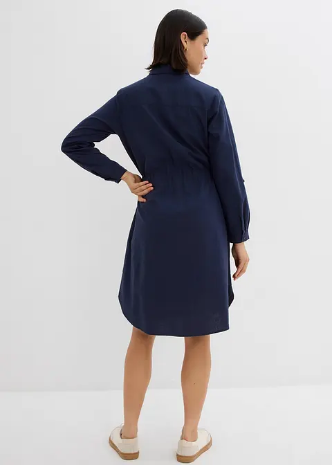 bonprix Modisches Kleid mit Taschen und Gummizug in der Taille knieumspielend Cyber Monday