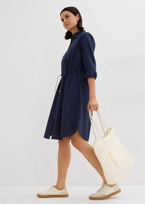 bonprix Modisches Kleid mit Taschen und Gummizug in der Taille knieumspielend Cyber Monday