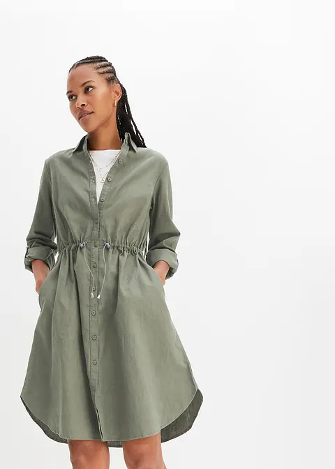 bonprix Modisches Kleid mit Taschen und Gummizug in der Taille knieumspielend Osterangebot
