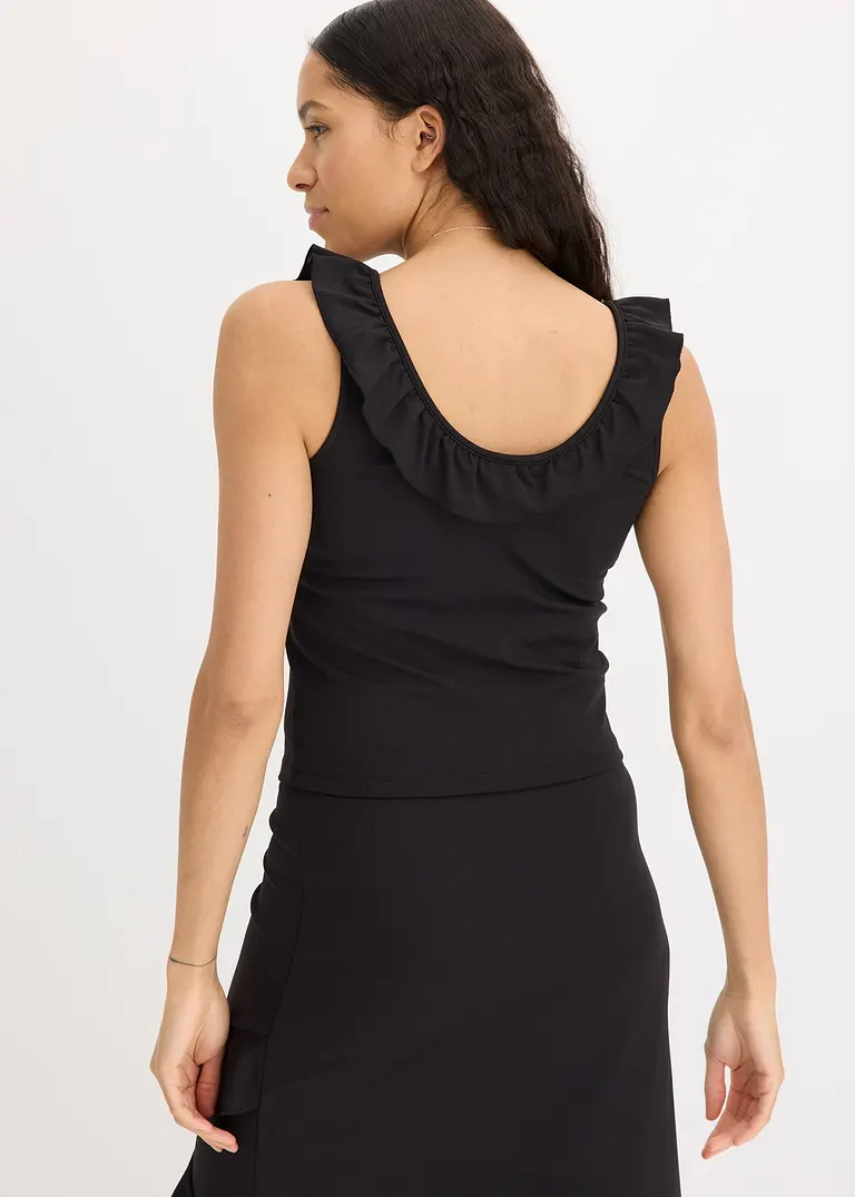 bonprix Modernes Top aus Jersey mit Verzierung - schwarz VIP-Rabatte