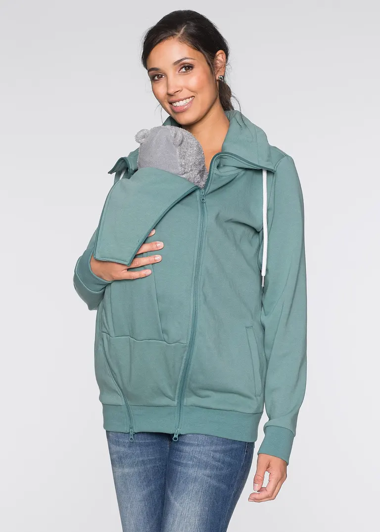 bonprix Sweatjacke für die Schwangerschaft und danach mit Trageeinsatz Wochenangebot