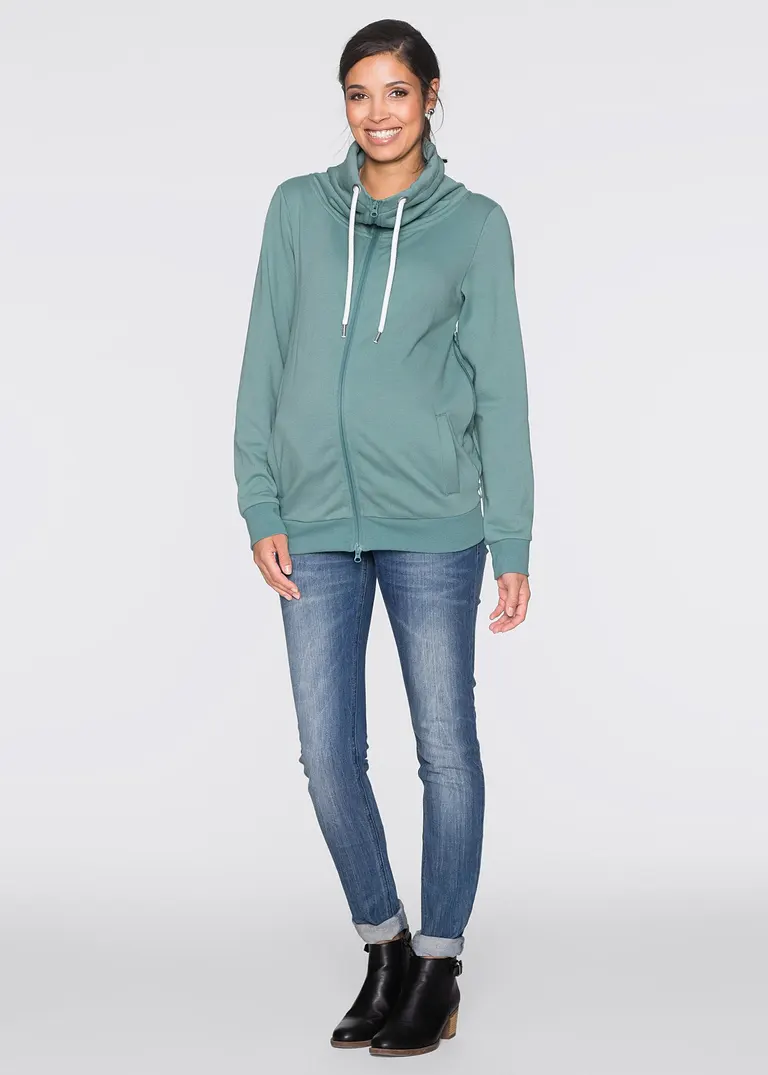 bonprix Sweatjacke für die Schwangerschaft und danach mit Trageeinsatz Wochenangebot