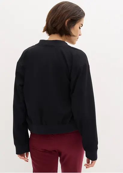 bonprix Jacke mit Knopfleiste und Taschen - schwarz - Damen Begrenzte Freigabe