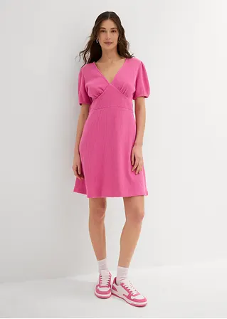 bonprix Shirtkleid aus reiner Baumwolle in Waffeloptik - pink Bis zu 60% Rabatt