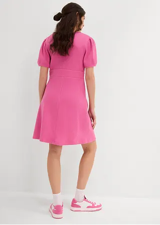 bonprix Shirtkleid aus reiner Baumwolle in Waffeloptik - pink Bis zu 60% Rabatt