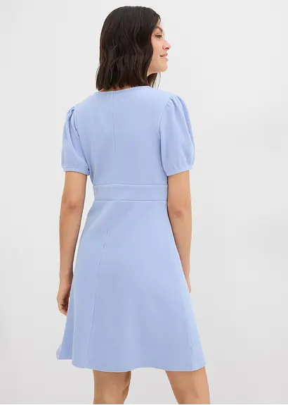 bonprix Shirtkleid aus reiner Baumwolle in Waffeloptik - blau Bis zu 65% Rabatt