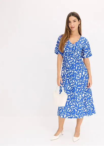 bonprix Schönes Sommerkleid mit weitfallenden Ärmeln und Smoke am Ausschnitt Vierteljährliche Förderung