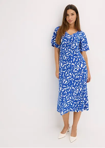 bonprix Schönes Sommerkleid mit weitfallenden Ärmeln und Smoke am Ausschnitt Vierteljährliche Förderung