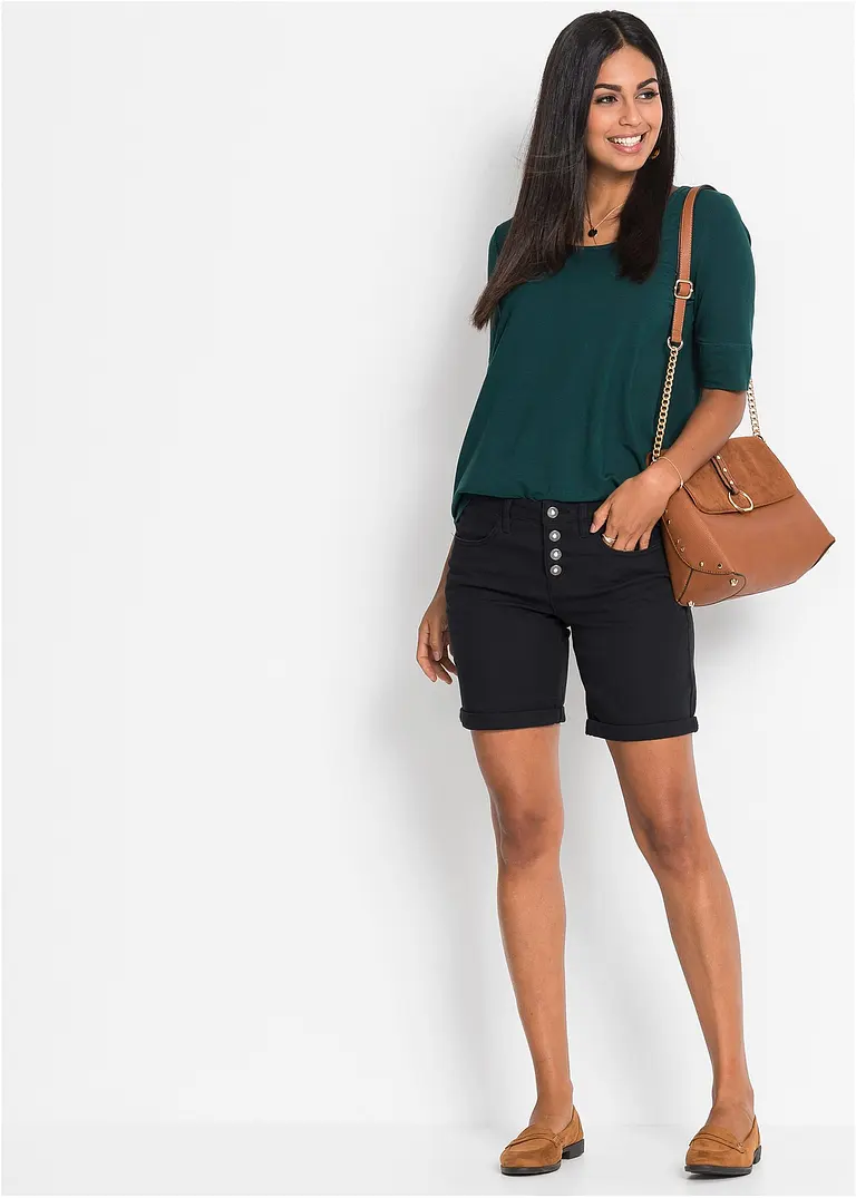 bonprix Sommerliche Stretch-Bermuda mit attraktiver Knopfleiste. - Damen Bis zu 55% Rabatt