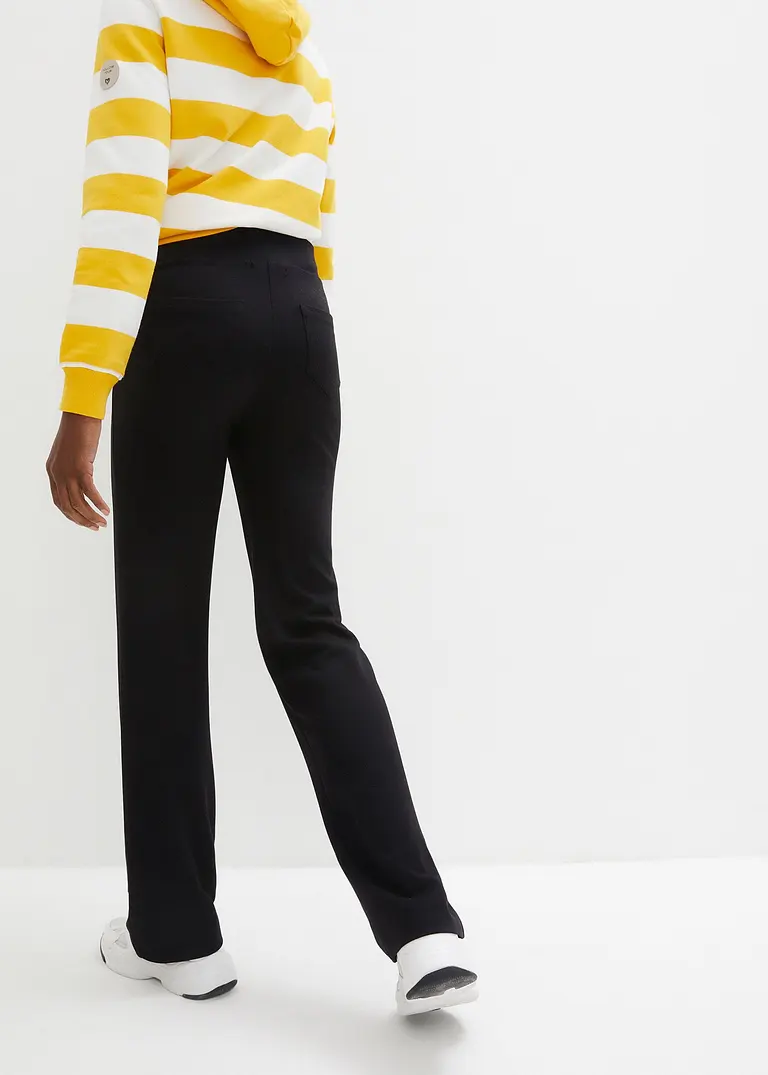 bonprix Ausgestellte Punto-Di-Roma Hose mit Bequembund - schwarz - Damen Clearance-Verkauf