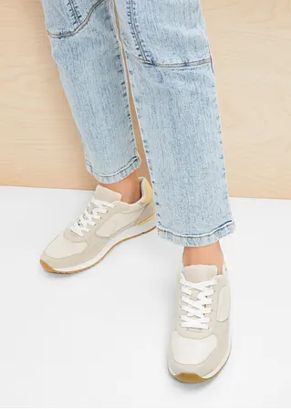 bonprix Lässiger Sneaker im Retro Look - beige - Damen Begrenzt auf 3 Tage