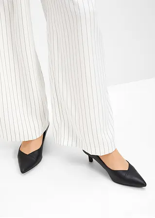bonprix Modische Pumps in Leder-Optik - schwarz - Damen Flash Sale