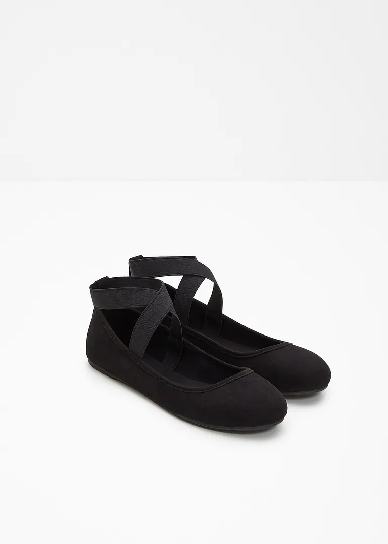 bonprix Schöner Ballerina von RAINBOW mit elastischen Bändern - schwarz Begrenztes Angebot