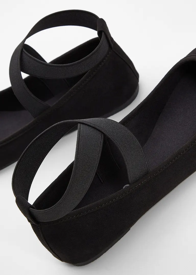 bonprix Schöner Ballerina von RAINBOW mit elastischen Bändern - schwarz Begrenztes Angebot